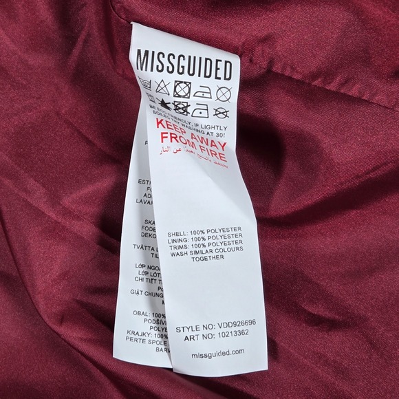 Missguided Plus Size 18 Blazer Dress Mesh Bow Waist Burgundy Red Party - Picture 6 of 10